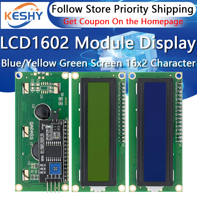Lcd 1602 - Module LCD LCD1602 1602, écran bleu/jaune