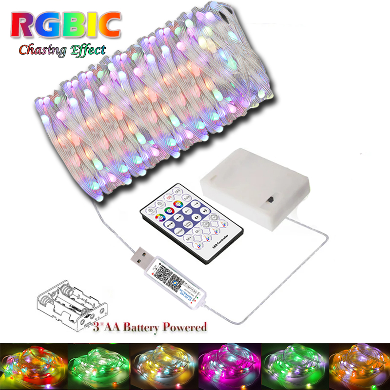 Ws2812B - Guirlande lumineuse WS2812B, piles 3AA avec