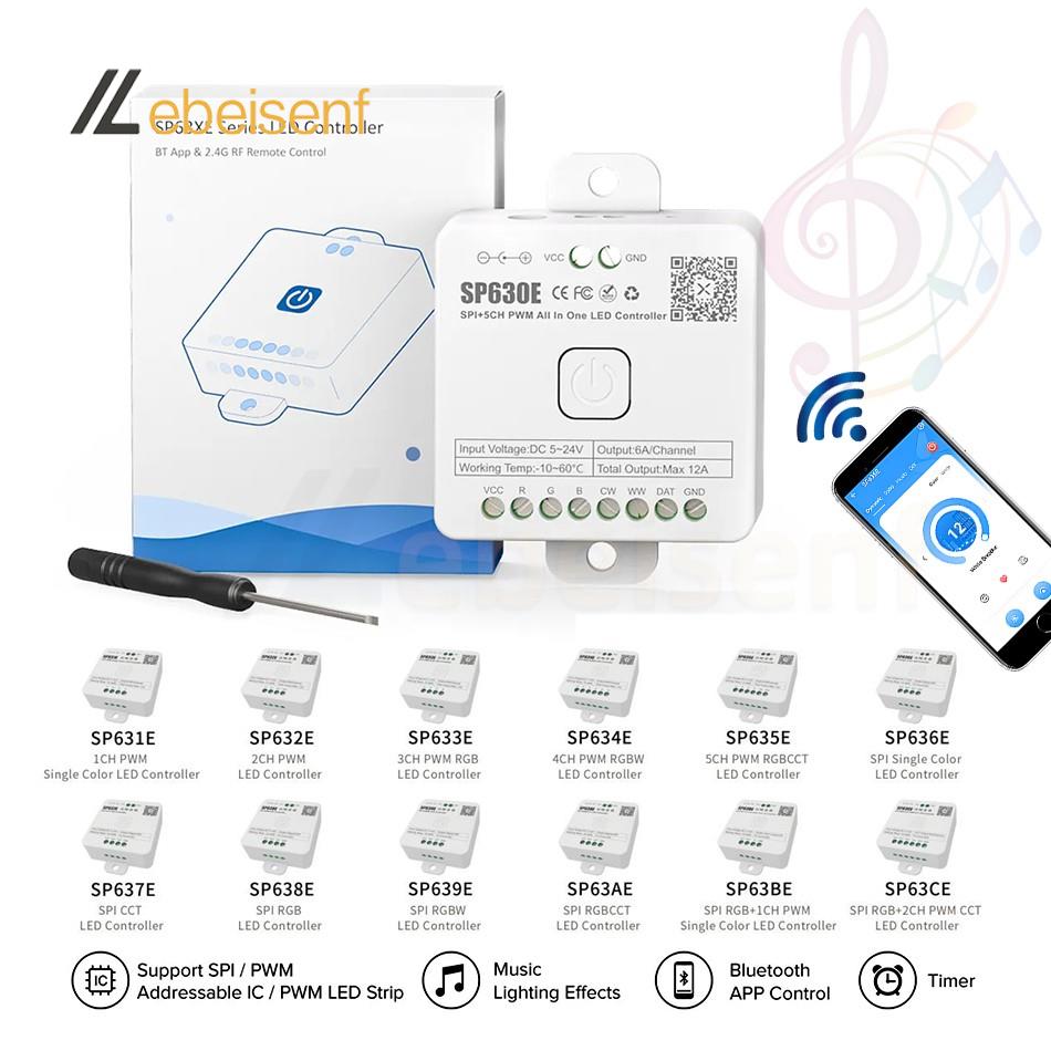 Ws2812B Strip 5V - Contrôleur LED Bluetooth intelligent, DC 5V/12V/24V,